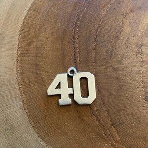 James Avery Ivy League Number 40 Charm, Sterling Silver